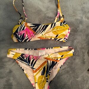 Tropical Print Bikini Set
